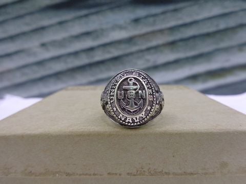  Nhẫn Mỹ Quân Đội Bạc Navy 