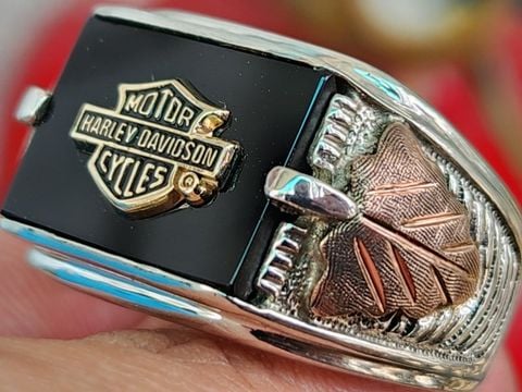 nhẫn mỹ xưa Harley Davidson vàng tam khí 