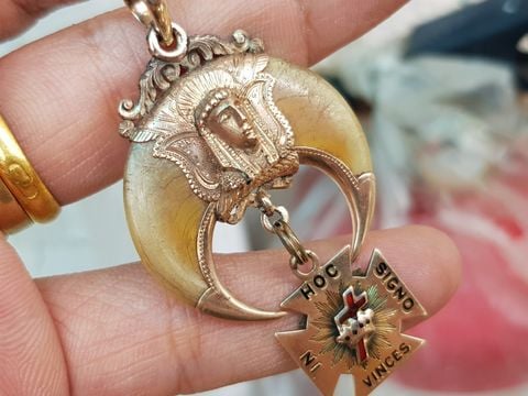  mặt dây chuyền masonic vàng 10k Pharaon xưa 
