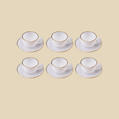 Bộ tách cafe dáng xoắn Trắng Ngọc Trai