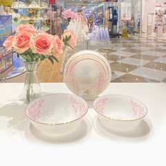 Set Tô Loe Họa Tiết Hoa Dây Hồng