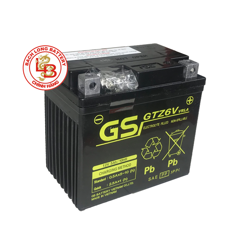  Ắc Quy GS GTZ6V (12V-5AH) 