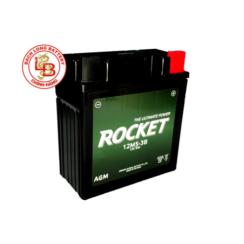 Ắc Quy ROCKET 12M5-3B (12V-5AH) | BÌNH Ắc Quy KHÔ AGM| BÌNH Ắc Quy MIỄN BẢO DƯỠNG | BÌNH Ắc Quy HÀN QUỐC | BÌNH Ắc Quy ROCKET | BÌNH Ắc Quy CHO XE MÁY, XE MÔ TÔ PHÂN KHỐI LỚN