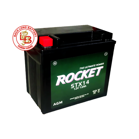 Ắc Quy ROCKET STX14 (12V-12AH) | BÌNH Ắc Quy KHÔ AGM| BÌNH Ắc Quy MIỄN BẢO DƯỠNG | BÌNH Ắc Quy HÀN QUỐC | BÌNH Ắc Quy ROCKET | BÌNH Ắc Quy CHO XE MÁY, XE MÔ TÔ PHÂN KHỐI LỚN