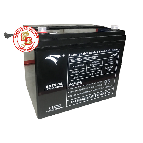 Ắc Quy EAGLE EG75-12 (12V-75AH) | BÌNH Ắc Quy KHÔ GEL| BÌNH Ắc Quy MIỄN BẢO DƯỠNG | BÌNH Ắc Quy THÁI LAN | BÌNH Ắc Quy EAGLE | BÌNH Ắc Quy CHO THIẾT BỊ VIỄN THÔNG, CÔNG NGHIỆP, NĂNG LƯỢNG MẶT TRỜI