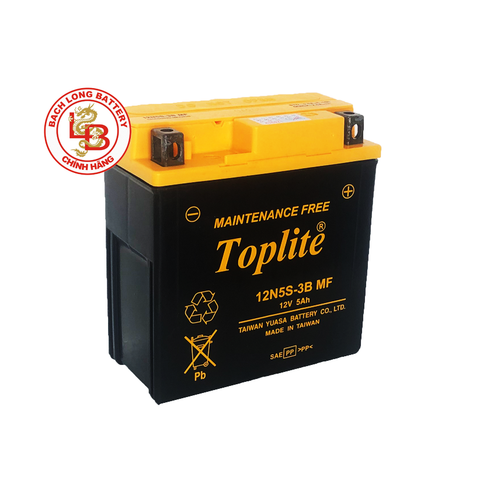 Ắc Quy Ắc Quy TOPLITE 12N5S-3B (12V-5AH) | BÌNH Ắc Quy KHÔ AGM| BÌNH Ắc Quy MIỄN BẢO DƯỠNG | BÌNH Ắc Quy ĐÀI LOAN | BÌNH Ắc Quy TOPLITE | BÌNH Ắc Quy CHO XE MÁY, XE MÔ TÔ PHÂN KHỐI LỚN