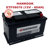  Ắc Quy HANKOOK ETF 58070 (12V-80Ah) 