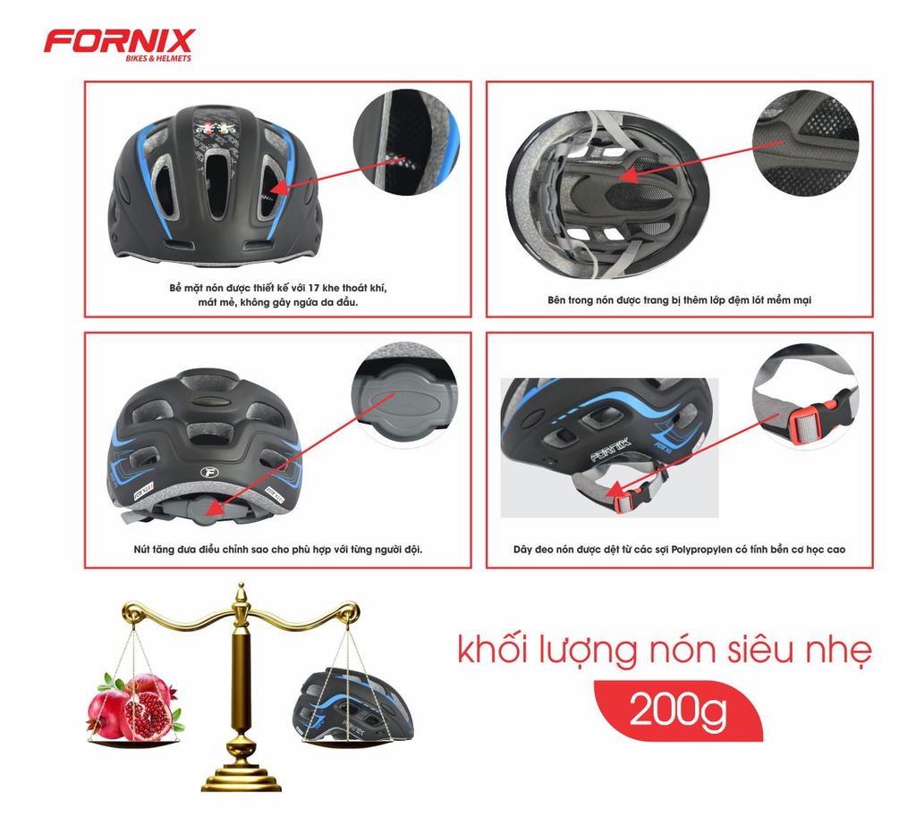 NÓN BẢO HIỂM THỂ THAO FORNIX NM038