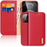 Cho iPhone 13 Pro DUX DUCIS Hivo Series Da bò + PU + TPU Leather Flip Case with Holder & Card Slots (Đen) 