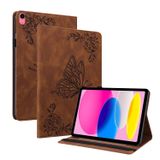  Dành cho iPad 10th Gen 10.9 2022 Bao da máy tính bảng dập hoa bướm (Màu tím) 