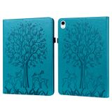  Dành cho iPad 10th Gen 10.9 2022 Bao da máy tính bảng dập nổi hình cây & hươu (Màu xanh lá cây) 