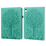  Dành cho iPad 10th Gen 10.9 2022 Bao da máy tính bảng dập nổi hình cây & hươu (Màu xanh lá cây) 