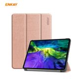  Cho iPad Pro 11 2022/2020/2021 ENKAY ENK-8001 Vỏ máy tính bảng thông minh bằng da lật ngang có hoa văn denim (Đen) 