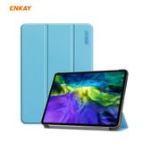  Cho iPad Pro 11 2022/2020/2021 ENKAY ENK-8001 Vỏ máy tính bảng thông minh bằng da lật ngang có hoa văn denim (Đen) 