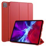  Dành cho iPad Pro 11 (2020) Da lật ngang 3 gập + Vỏ máy tính bảng TPU không thấm nước có giá đỡ (màu đỏ) 