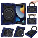  Armor Tương phản màu silicone + PC Tablet Case cho iPad 10.2 2021 (Navy Blue) 