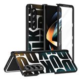  Dành cho Samsung Galaxy Z Fold4 5G Vỏ điện thoại gấp mạ điện tích hợp có bản lề (Màu xanh da trời) 