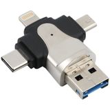  4 trong 1 8 Pin + USB-C / loại C + Micro USB + USB 3.0 Nam Đầu đọc thẻ TF 