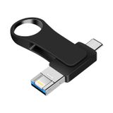  8GB USB 3.0 + 8 Pin + USB-C / loại C 3 trong 1 Metal Metal Metal U-Disk (Đen) 