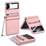  Đối với điện thoại Samsung Galaxy Z Flip4 GKK Magnetic Full Coverage Case có bút (Màu hồng) 