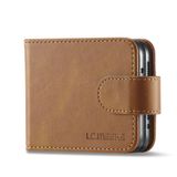  Đối với Bao da điện thoại Samsung Galaxy Z Flip4 5G LC.IMEEKE Calf Texture Leather Case (Màu vàng) 