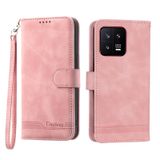  Dành cho Xiaomi 13 Dierfeng Dream Line TPU + PU Leather Phone Case (Màu tím) 