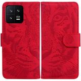  Đối với Bao da điện thoại Xiaomi 13 5G Tiger Embossing Pattern (Nâu) 