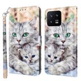  Đối với Xiaomi 13 3D Painted Pattern Leather Phone Case (Hoa hồng) 