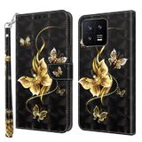  Đối với Xiaomi 13 3D Painted Pattern Leather Phone Case (Hoa hồng) 