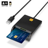  Đầu đọc thẻ CAC thông minh RCOKETEK CR301 USB 2.0 Thẻ ngân hàng Thẻ SIM Trình đọc thuế (Đen) 