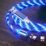  2 trong 1 USB to Type-C / USB-C + Micro USB Magnetic hấp thụ từ tính Cáp sạc Streamer đầy màu sắc, Chiều dài: 1m (Đèn đỏ) 