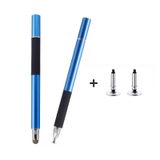  AT-31 Đầu vải dẫn điện + Đầu bút điện dung Precision Sucker Đầu bút viết tay 2 trong 1 với 2 đầu bút (Xám bạc) 