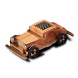  AS60 Hình dáng xe hơi cổ điển Loa siêu trầm bằng gỗ Mini Loa Bluetooth không dây (Gỗ sẫm màu) 