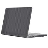  Đối với MacBook Pro 14,2 inch A2442 2021 WIWU Ikavlar Crystal Shield Vỏ máy tính xách tay kết cấu sợi carbon (Trắng trong suốt) 