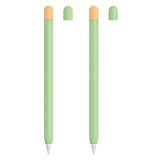  2 Bộ vỏ bảo vệ silicon 5 trong 1 bút stylus + nắp bút hai màu + 2 Ốp lưng Nib Đặt cho Apple Pencil 2 (Matcha Green) 