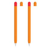  2 bộ Vỏ bảo vệ silicon 5 trong 1 bút stylus + nắp bút hai màu + 2 Ốp lưng Nib Đặt cho Apple Pencil 2 (Cam) 