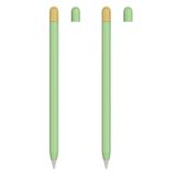  2 Bộ vỏ bảo vệ silicon 5 trong 1 bút stylus + nắp bút hai màu + 2 Ốp lưng Nib Đặt cho Apple Bút chì 1 (Matcha Green) 