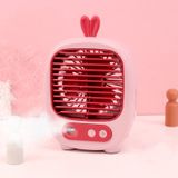  1315 Spray Humidification Hydrating Cartoon Fan Quạt sạc USB Quạt máy tính để bàn (Bunny Yellow) 