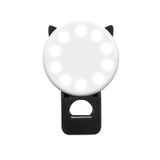  3 chiếc Beauty Selfie Round Live Clip Led ngoài Phim hoạt hình Điện thoại di động Mini Fill Light (Trắng) 