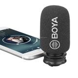  BOYA BY-DM200 8 Pin Giao diện Cắm Bình ngưng Hiển thị Trực tiếp Micrô Ghi Video Vlog cho iPhone (Đen) 