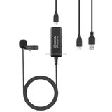  BOYA BY-DM10 UC USB-C / Type-C Cắm micrô Lavalier phát sóng có kính chắn gió, Chiều dài cáp: 6m (Đen) 