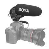  BOYA BY-BM3030 Shotgun Micrô phát sóng ngưng tụ siêu cardioid có kính chắn gió cho máy ảnh DSLR Canon / Nikon / Sony (Đen) 