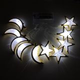  1.65m 10 đèn USB Model LED Star Moon Light String Eid Al-Adha Mặt dây chuyền trang trí (Trắng-Trắng) 