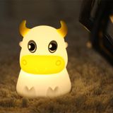  LED Silicone Night Light Creative Cow Design Colorful Bedroom Bedside Lamp, Remote Control 