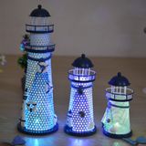  Creative Decorative Wrought Iron Flash Tower LED Night Light, Small Size 14cm 