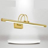  Waterproof LED Bathroom Wall Light: Rotatable Iron Art Acrylic Mirror Headlight, AC 110-240V, White Light, Length 63cm, 12W, Gold 