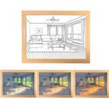  Chiếu sáng ba màu Phòng ngủ Đầu giường LED Tranh trang trí dạ quang, Kích thước: Lớn (Cửa sổ) 