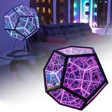  Cool Infinite Dodecahedron Đêm đầy màu sắc Ánh sáng nghệ thuật trang trí, Kích thước: 20x20x20cm 