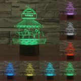  Công viên giải trí Phong cách công tắc cảm ứng 3D Điều khiển đèn LED, 7 màu Đổi màu Sáng tạo Đèn bàn Stereo Trực quan Đèn ngủ 