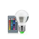  Bóng đèn LED RGB 3W - Đèn đêm pha màu 16 chế độ, có thể điều chỉnh sáng tối bằng remote 